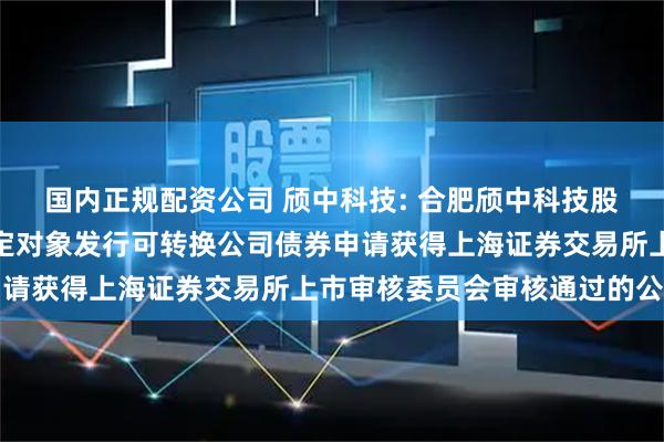 国内正规配资公司 颀中科技: 合肥颀中科技股份有限公司关于向不特定对象发行可转换公司债券申请获得上海证券交易所上市审核委员会审核通过的公告