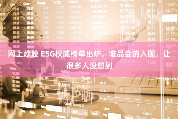 网上炒股 ESG权威榜单出炉，唯品会的入围，让很多人没想到